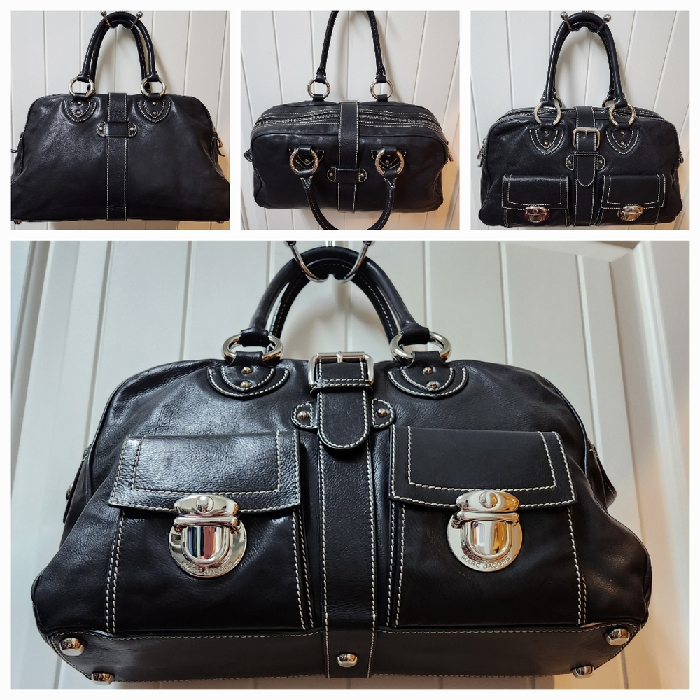 Marc Jacobs Black Leather Satchel with Silver Details - Picture 11 of 16